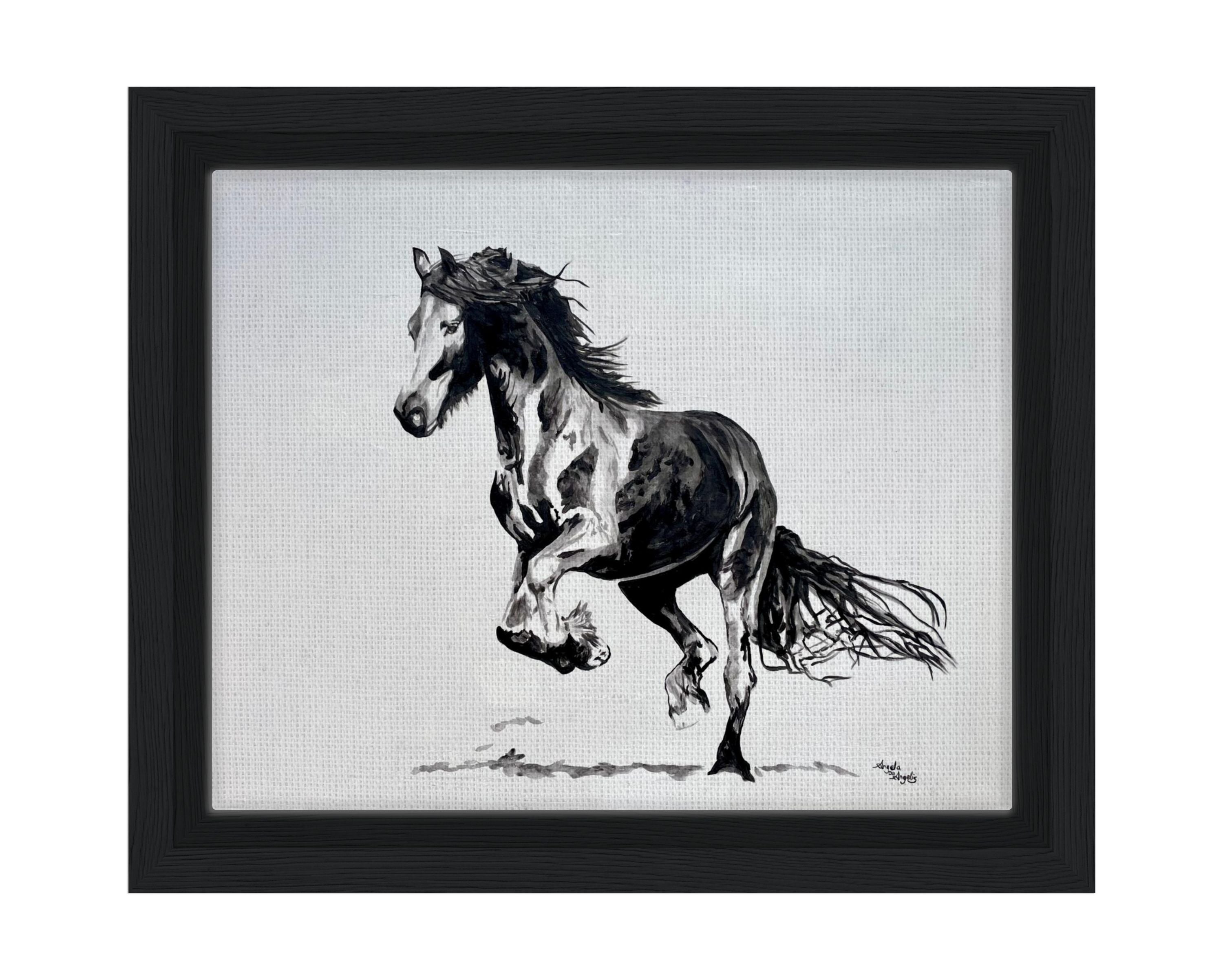 Fierce Friesian - Canvas Print (Framed)